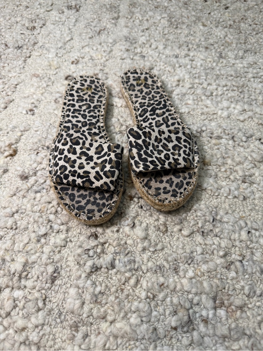 H&M Leopard Print Slide Sandals in Beige and Black